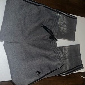Adidas Heather Gray sweatpants with Black stripes Size 3XLT nwt